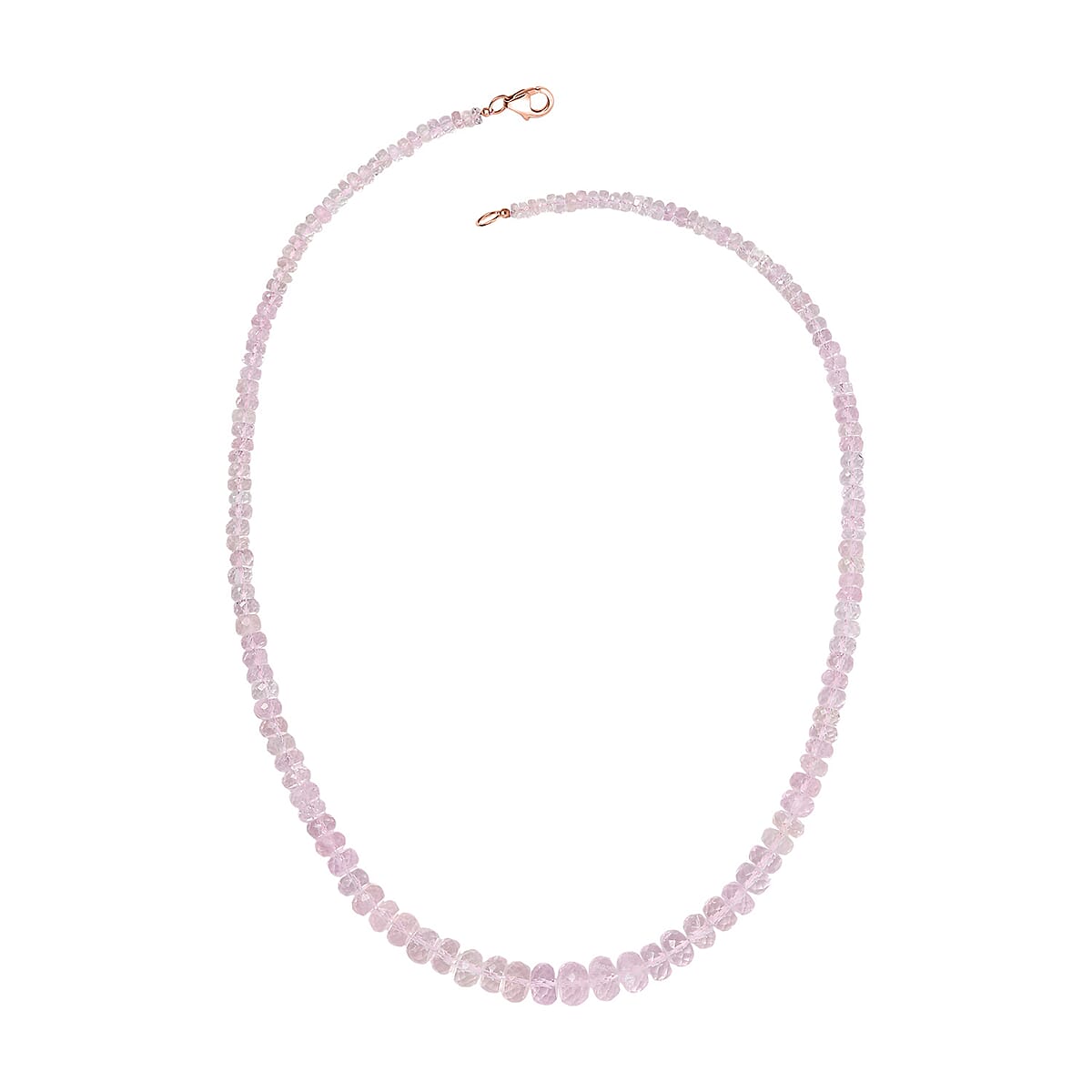 Doorbuster Certified & Appraised Luxoro Palmeiras Pink Morganite Beaded Graduated 110 ctw Necklace 18-20 Inches in 14K Rose Gold  image number 3