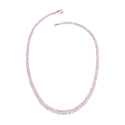 Certified & Appraised Luxoro Palmeiras Pink Morganite Beaded Graduated 110 ctw Necklace 18-20 Inches in 14K Rose Gold