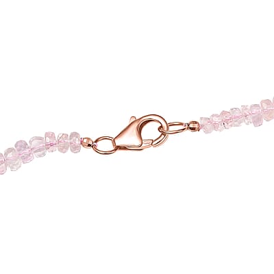Certified & Appraised Luxoro Palmeiras Pink Morganite Beaded Graduated 110 ctw Necklace 18-20 Inches in 14K Rose Gold