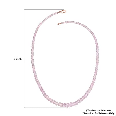 Certified & Appraised Luxoro Palmeiras Pink Morganite Beaded Graduated 110 ctw Necklace 18-20 Inches in 14K Rose Gold