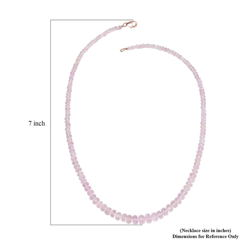 Certified & Appraised Luxoro Palmeiras Pink Morganite Beaded Graduated 110 ctw Necklace 18-20 Inches in 14K Rose Gold