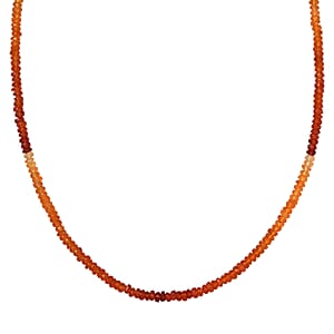 Doorbuster Certified & Appraised Luxoro AAA Mexican Fire Opal Beaded Graduated 25.00 ctw Necklace 18-20 Inches in 10K Yellow Gold 