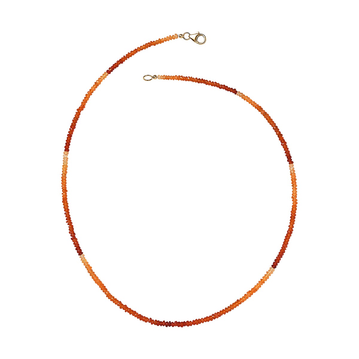 Doorbuster Certified & Appraised Luxoro AAA Mexican Fire Opal Beaded Graduated 25.00 ctw Necklace 18-20 Inches in 10K Yellow Gold  image number 3