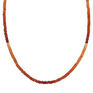 Doorbuster Certified & Appraised Luxoro AAA Mexican Fire Opal Beaded Graduated 25.00 ctw Necklace 18-20 Inches in 10K Yellow Gold 