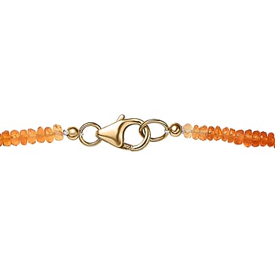 Certified & Appraised Luxoro AAA Mexican Fire Opal Beaded Graduated 25.00 ctw Necklace 18-20 Inches in 10K Yellow Gold