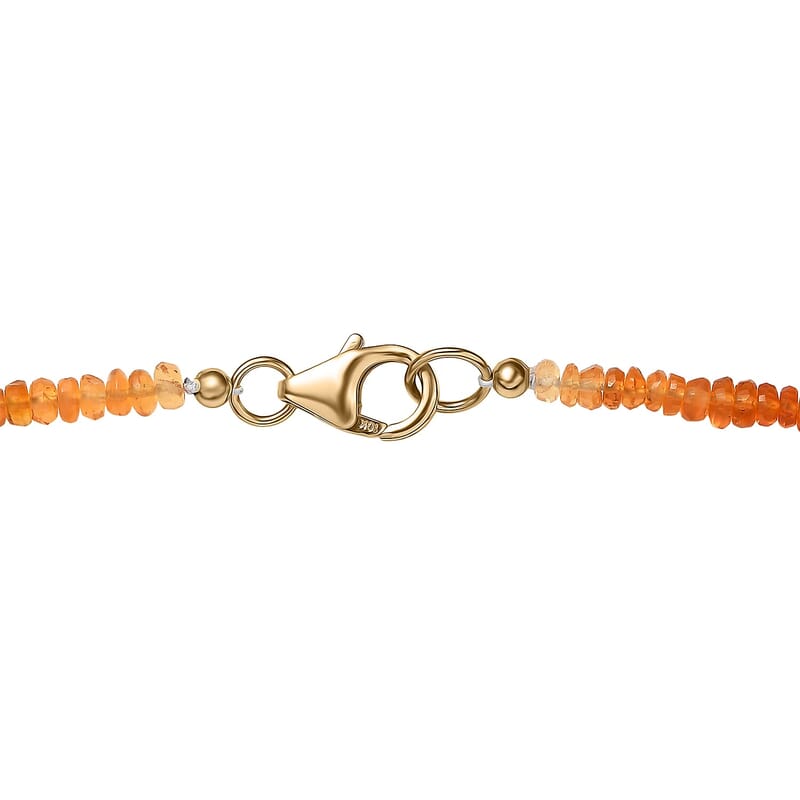 Certified & Appraised Luxoro AAA Mexican Fire Opal Beaded Graduated 25.00 ctw Necklace 18-20 Inches in 10K Yellow Gold