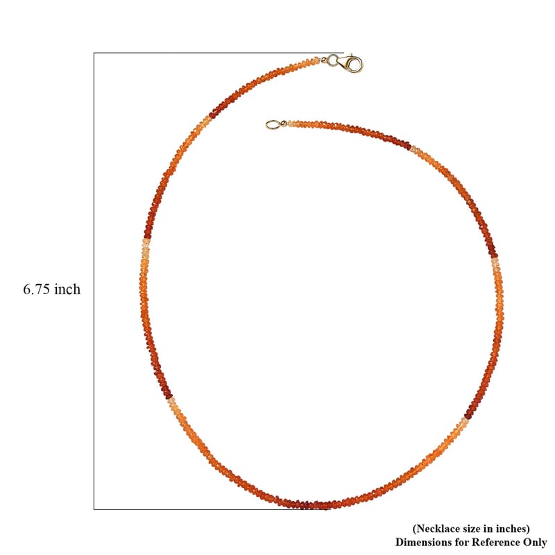 Certified & Appraised Luxoro AAA Mexican Fire Opal Beaded Graduated 25.00 ctw Necklace 18-20 Inches in 10K Yellow Gold