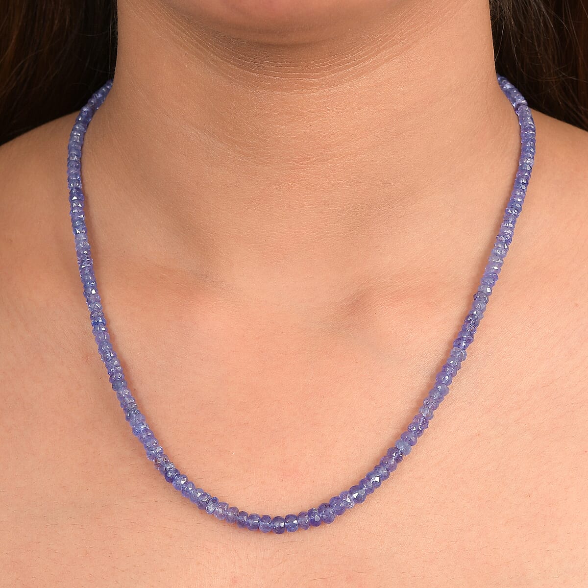 Doorbuster D'Joy Premium Tanzanite 70.00 ctw Beaded Necklace in 18K Vermeil Yellow Gold Over Sterling Silver 18-20 Inches image number 2