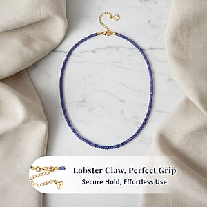 Doorbuster D'Joy Premium Tanzanite 70.00 ctw Beaded Necklace in 18K Vermeil Yellow Gold Over Sterling Silver 18-20 Inches