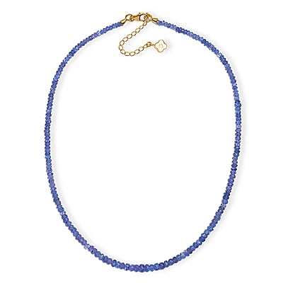 D'Joy Premium Tanzanite 70.00 ctw Beaded Necklace in 18K Vermeil Yellow Gold Over Sterling Silver 18-20 Inches