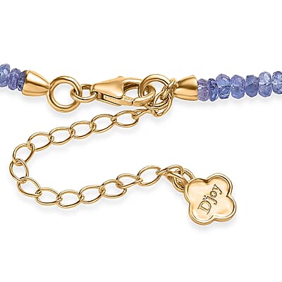 D'Joy Premium Tanzanite 70.00 ctw Beaded Necklace in 18K Vermeil Yellow Gold Over Sterling Silver 18-20 Inches
