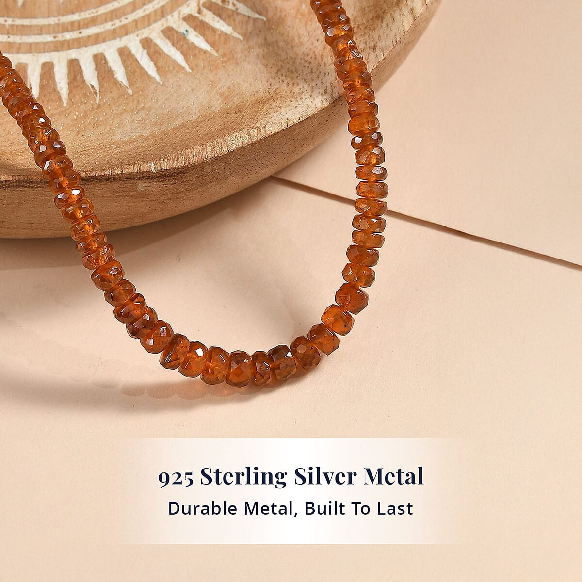 Doorbuster D'Joy Premium Orange Kyanite 95.00 ctw Beaded Necklace in 18K Vermeil Yellow Gold Over Sterling Silver 18-20 Inches image number 2
