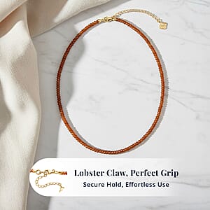 Doorbuster D'Joy Premium Orange Kyanite 95.00 ctw Beaded Necklace in 18K Vermeil Yellow Gold Over Sterling Silver 18-20 Inches