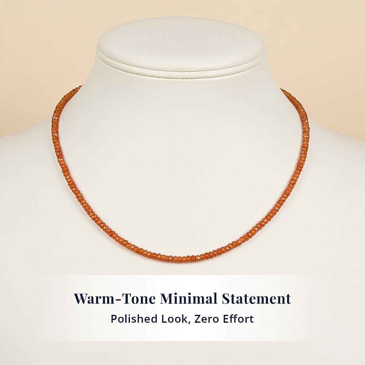 Doorbuster D'Joy Premium Orange Kyanite 95.00 ctw Beaded Necklace in 18K Vermeil Yellow Gold Over Sterling Silver 18-20 Inches image number 4