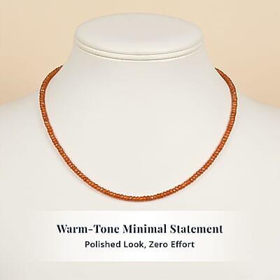 D'Joy Premium Orange Kyanite 95.00 ctw Beaded Necklace in 18K Vermeil Yellow Gold Over Sterling Silver 18-20 Inches