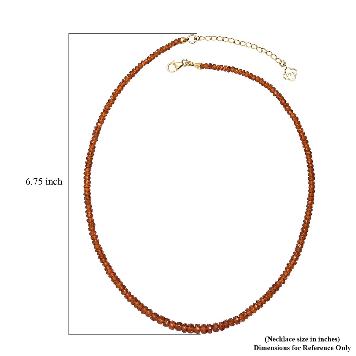 Doorbuster D'Joy Premium Orange Kyanite 95.00 ctw Beaded Necklace in 18K Vermeil Yellow Gold Over Sterling Silver 18-20 Inches image number 5