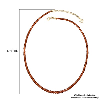D'Joy Premium Orange Kyanite 95.00 ctw Beaded Necklace in 18K Vermeil Yellow Gold Over Sterling Silver 18-20 Inches