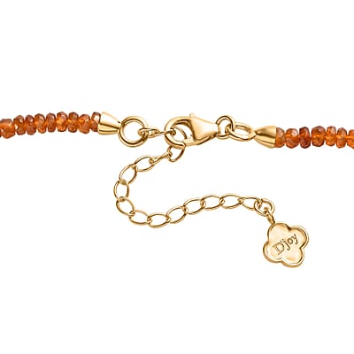 D'Joy Premium Orange Kyanite 95.00 ctw Beaded Necklace in 18K Vermeil Yellow Gold Over Sterling Silver 18-20 Inches