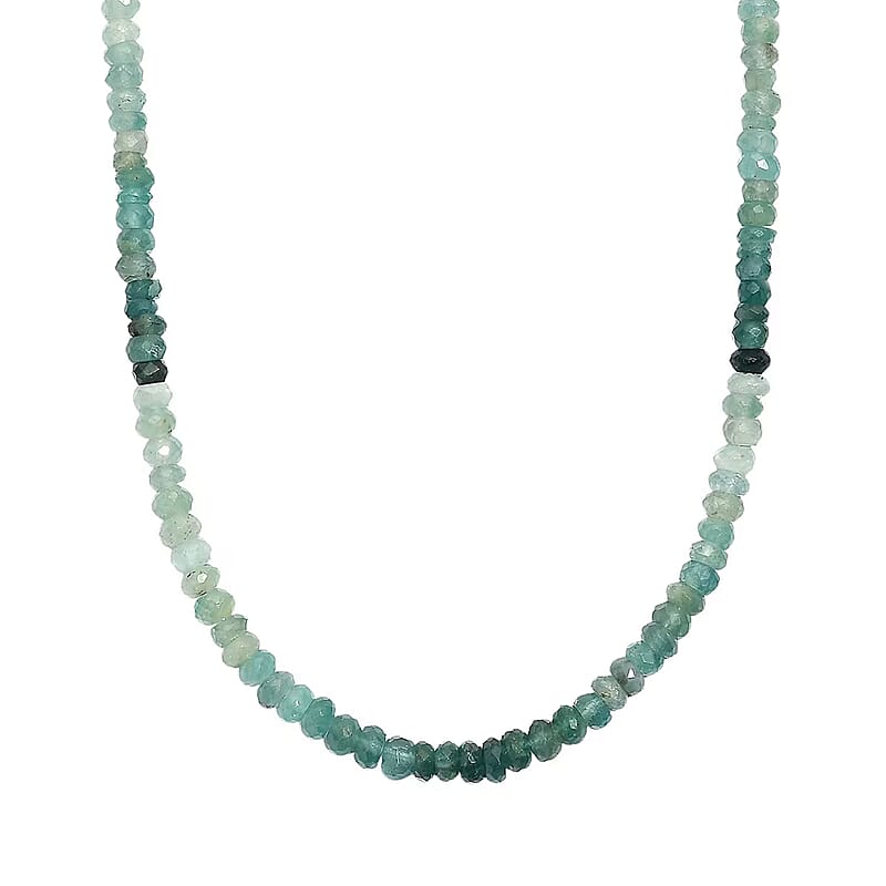 D'Joy Premium Grandidierite 58.00 ctw Beaded Necklace in 18K Vermeil Yellow Gold Over Sterling Silver 18-20 Inches
