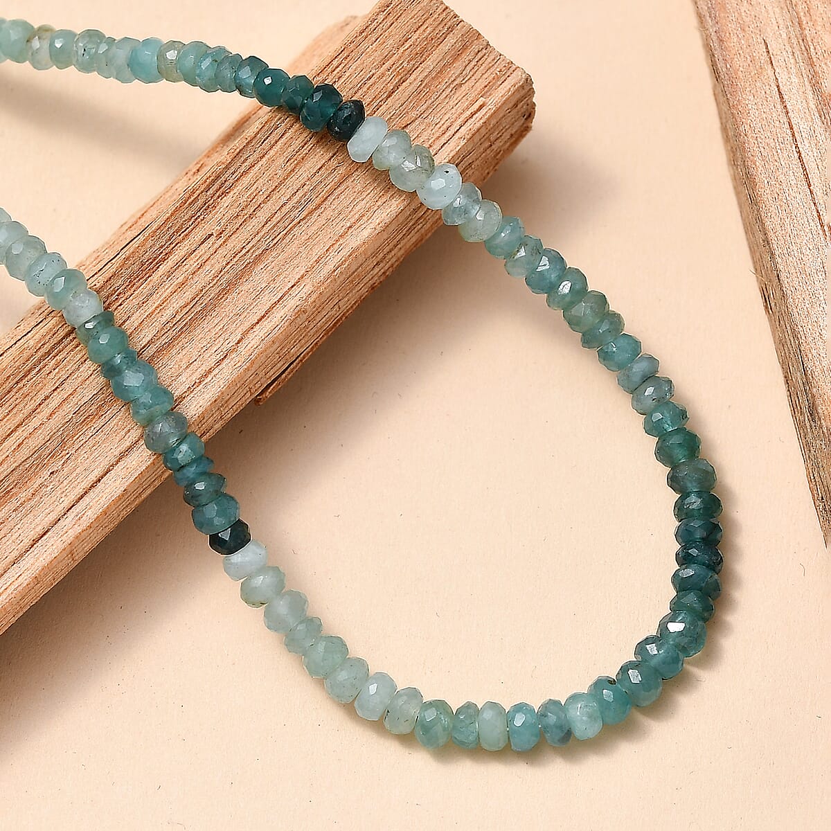 Doorbuster D'Joy Premium Grandidierite 58.00 ctw Beaded Necklace in 18K Vermeil Yellow Gold Over Sterling Silver 18-20 Inches image number 1