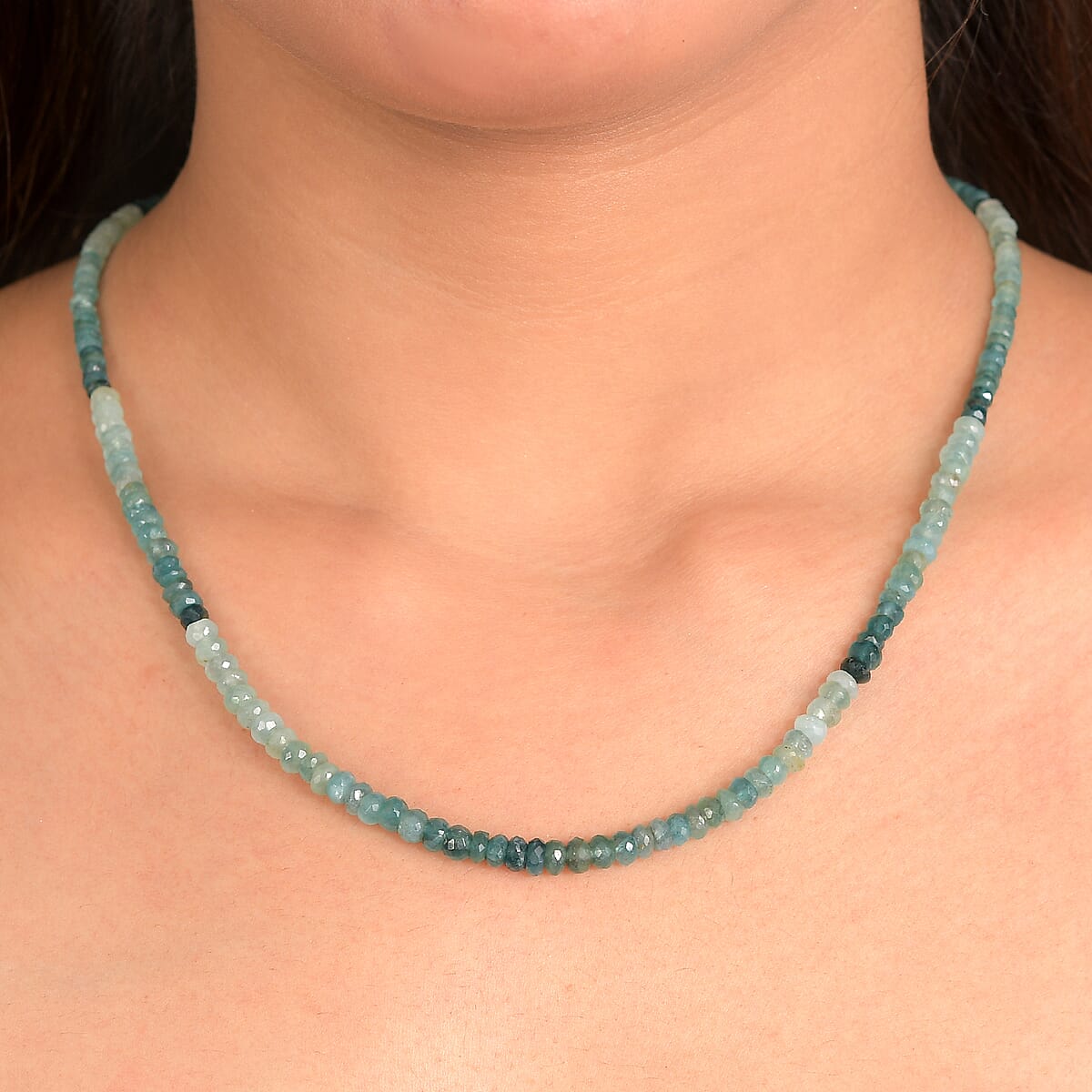 Doorbuster D'Joy Premium Grandidierite 58.00 ctw Beaded Necklace in 18K Vermeil Yellow Gold Over Sterling Silver 18-20 Inches image number 2