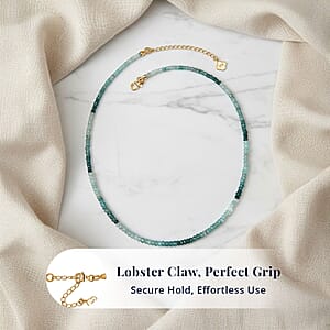 Doorbuster D'Joy Premium Grandidierite 58.00 ctw Beaded Necklace in 18K Vermeil Yellow Gold Over Sterling Silver 18-20 Inches