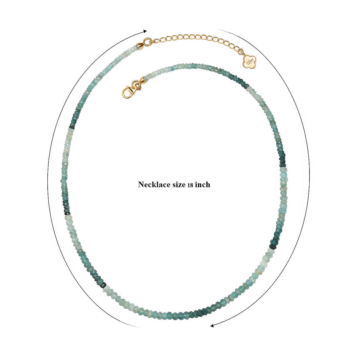 Doorbuster D'Joy Premium Grandidierite 58.00 ctw Beaded Necklace in 18K Vermeil Yellow Gold Over Sterling Silver 18-20 Inches image number 7