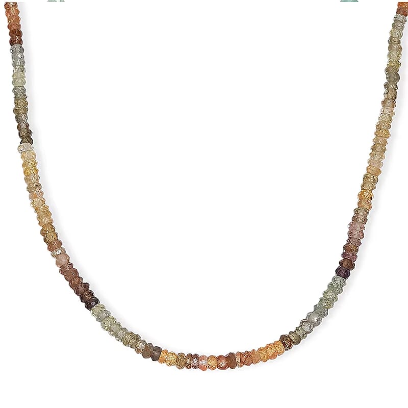 D'Joy Premium Golden Zircon 75.00 ctw Beaded Necklace in 18K Vermeil Yellow Gold Over Sterling Silver 18-20 Inches