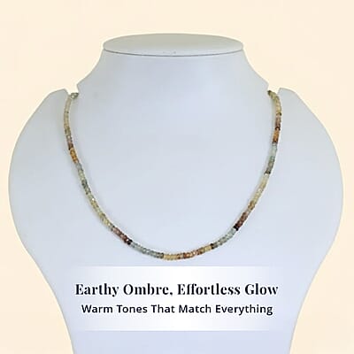 D'Joy Premium Golden Zircon 75.00 ctw Beaded Necklace in 18K Vermeil Yellow Gold Over Sterling Silver 18-20 Inches
