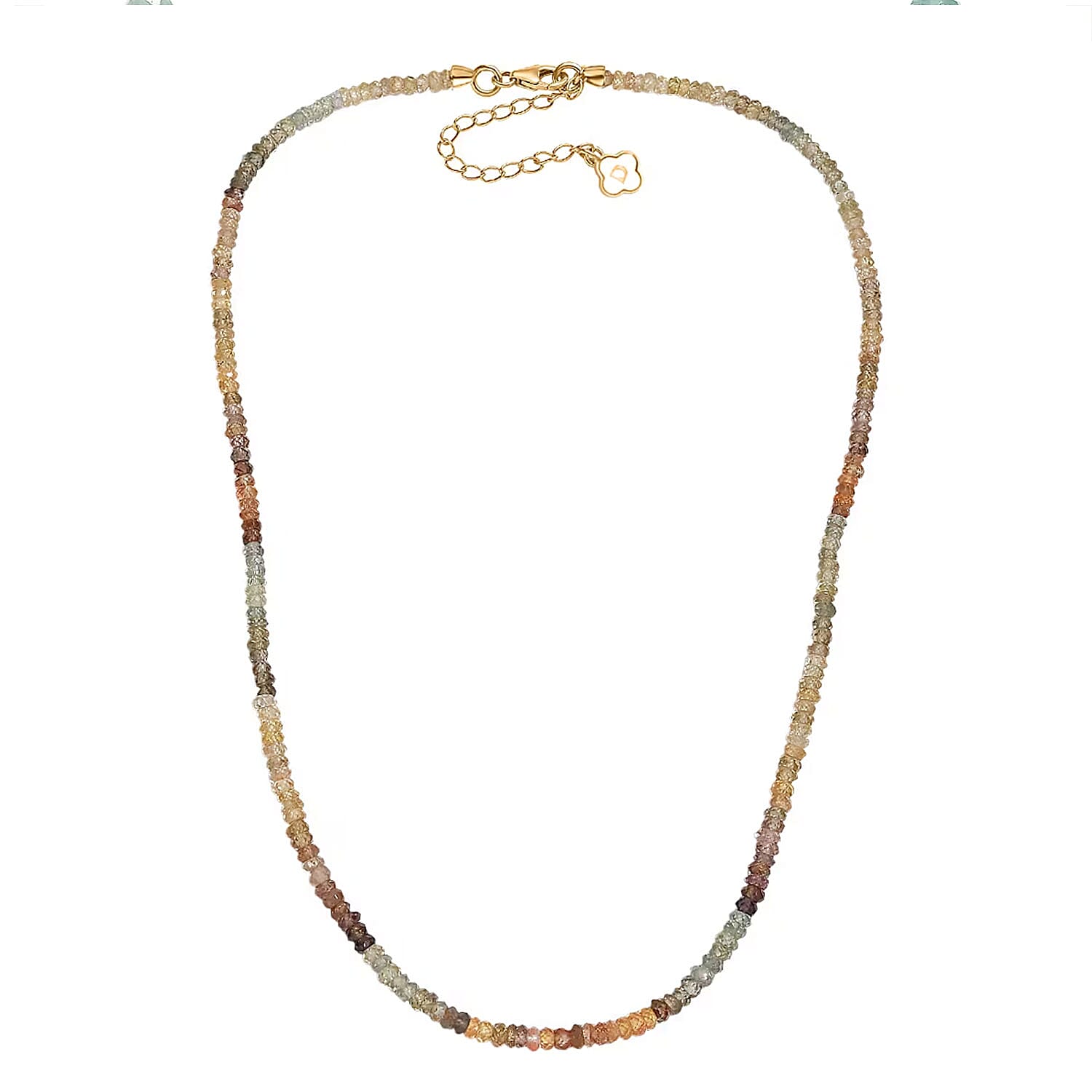 D'Joy Premium Golden Zircon 75.00 ctw Beaded Necklace in 18K Vermeil Yellow Gold Over Sterling Silver 18-20 Inches
