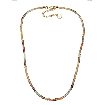 D'Joy Premium Golden Zircon 75.00 ctw Beaded Necklace in 18K Vermeil Yellow Gold Over Sterling Silver 18-20 Inches