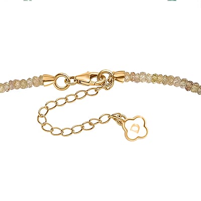 D'Joy Premium Golden Zircon 75.00 ctw Beaded Necklace in 18K Vermeil Yellow Gold Over Sterling Silver 18-20 Inches