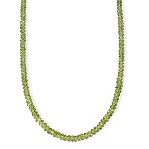 Doorbuster D'Joy Premium Hebei Peridot 75.00 ctw Beaded Necklace in 18K Vermeil Yellow Gold Over Sterling Silver 18-20 Inches