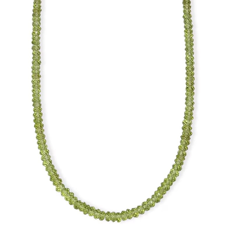 D'Joy Premium Hebei Peridot 75.00 ctw Beaded Necklace in 18K Vermeil Yellow Gold Over Sterling Silver 18-20 Inches