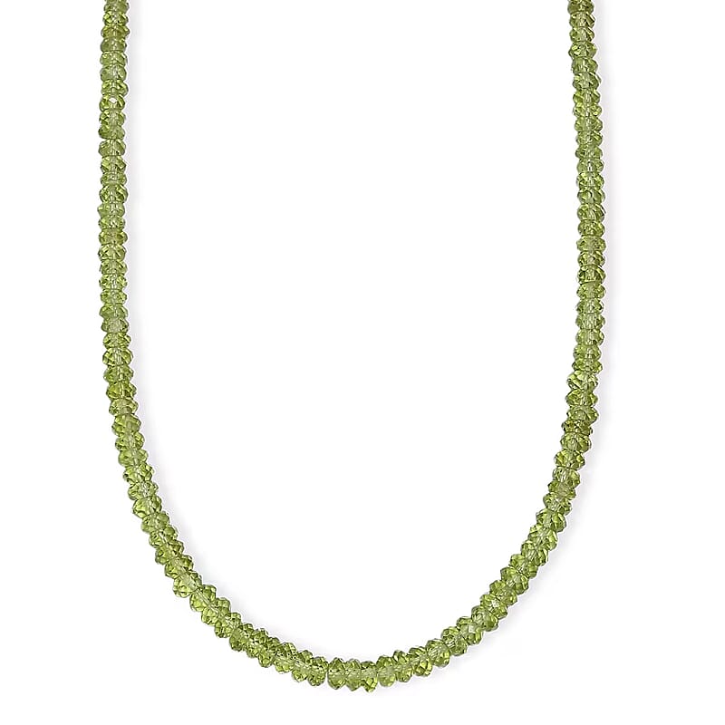 D'Joy Premium Hebei Peridot 75.00 ctw Beaded Necklace in 18K Vermeil Yellow Gold Over Sterling Silver 18-20 Inches