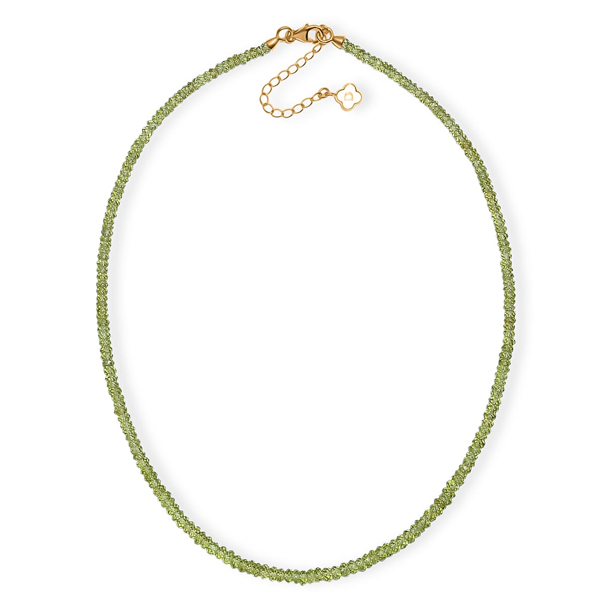 Doorbuster D'Joy Premium Hebei Peridot 75.00 ctw Beaded Necklace in 18K Vermeil Yellow Gold Over Sterling Silver 18-20 Inches image number 3