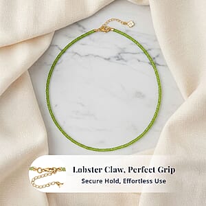 Doorbuster D'Joy Premium Hebei Peridot 75.00 ctw Beaded Necklace in 18K Vermeil Yellow Gold Over Sterling Silver 18-20 Inches