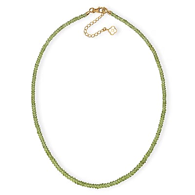 D'Joy Premium Hebei Peridot 75.00 ctw Beaded Necklace in 18K Vermeil Yellow Gold Over Sterling Silver 18-20 Inches