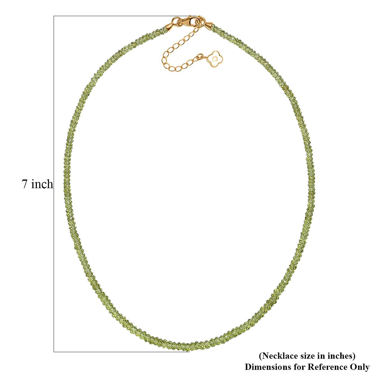 Doorbuster D'Joy Premium Hebei Peridot 75.00 ctw Beaded Necklace in 18K Vermeil Yellow Gold Over Sterling Silver 18-20 Inches image number 7