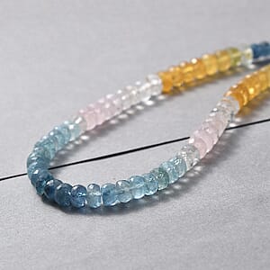 Doorbuster D'Joy Premium Multi Beryl 110.00 ctw Beaded Necklace in 18K Vermeil Yellow Gold Over Sterling Silver 18-20 Inches