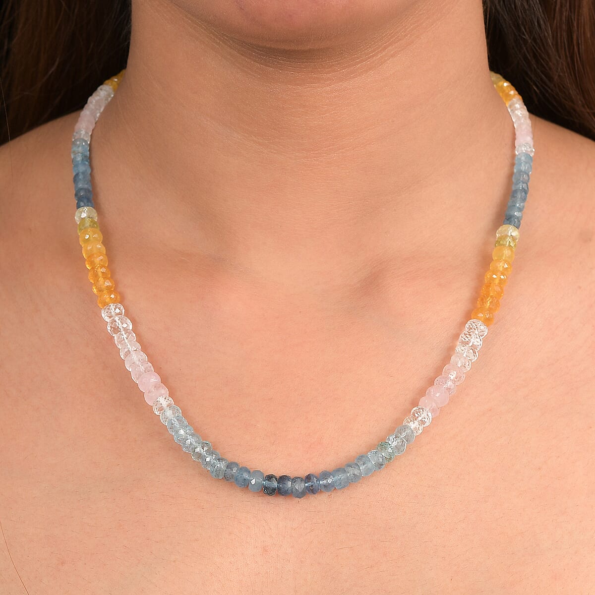 Doorbuster D'Joy Premium Multi Beryl 110.00 ctw Beaded Necklace in 18K Vermeil Yellow Gold Over Sterling Silver 18-20 Inches image number 2