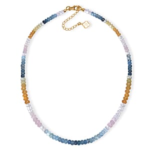 Doorbuster D'Joy Premium Multi Beryl 110.00 ctw Beaded Necklace in 18K Vermeil Yellow Gold Over Sterling Silver 18-20 Inches