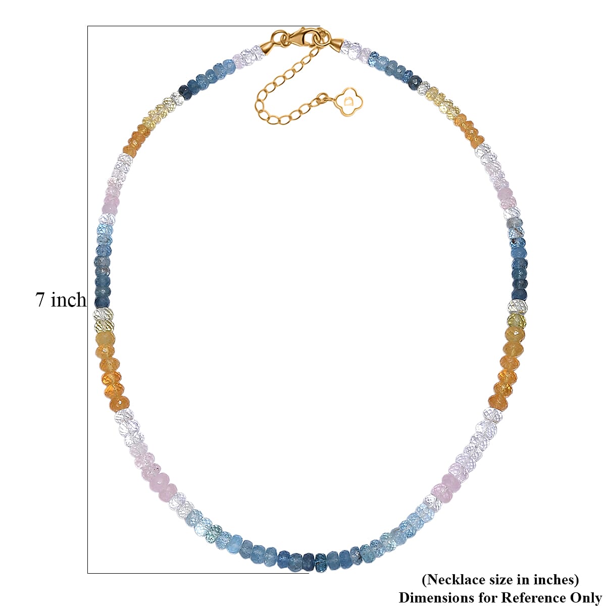 D'Joy Premium Multi Beryl 110.00 ctw Beaded Necklace in 18K Vermeil Yellow Gold Over Sterling Silver 18-20 Inches