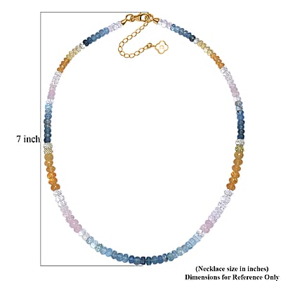 D'Joy Premium Multi Beryl 110.00 ctw Beaded Necklace in 18K Vermeil Yellow Gold Over Sterling Silver 18-20 Inches