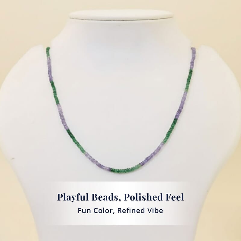 D'Joy Premium Tanzanite and Tsavorite Garnet 40.00 ctw Beaded Necklace in 18K Vermeil Yellow Gold Over Sterling Silver 18-20 Inches