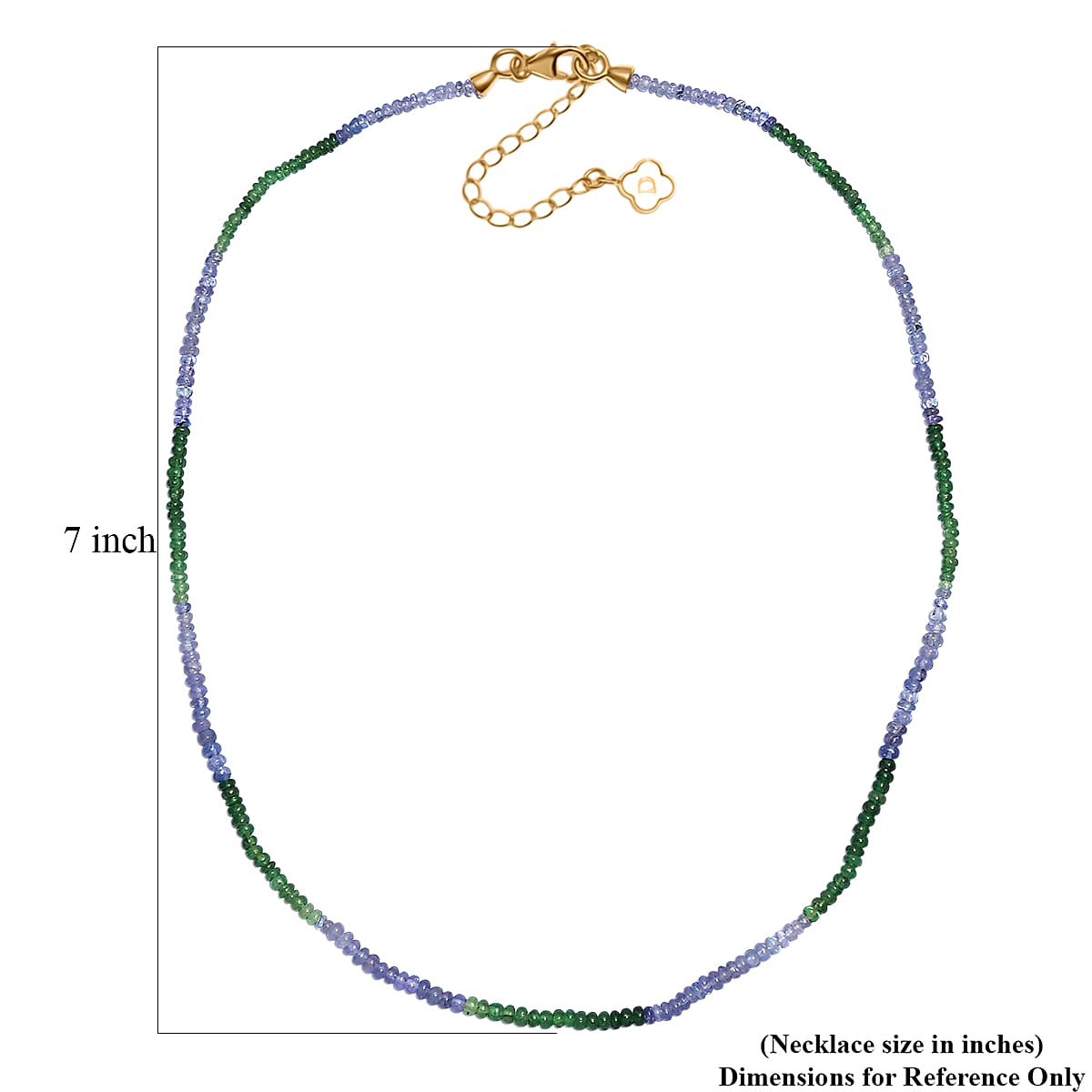 Doorbuster D'Joy Premium Tanzanite and Tsavorite Garnet 40.00 ctw Beaded Necklace in 18K Vermeil Yellow Gold Over Sterling Silver 18-20 Inches image number 7