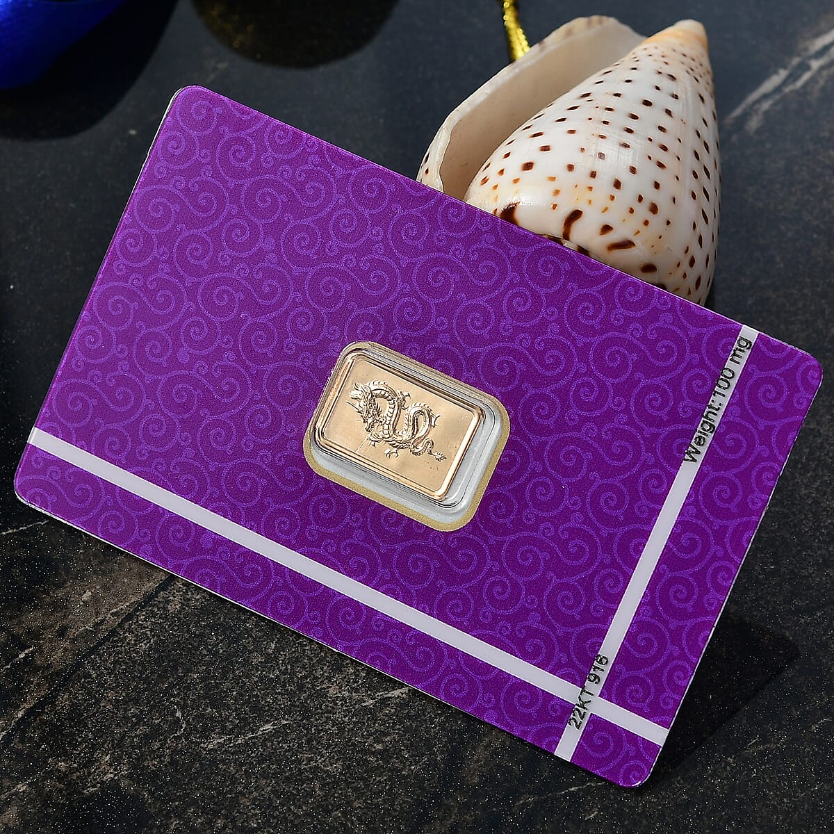 Doorbuster 22K Yellow Gold Dragon Emboss Sheet 100mg image number 1