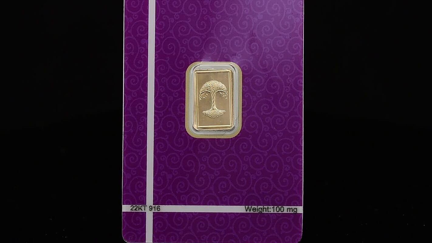 22K Yellow Gold Tree of Life Emboss Sheet 100mg