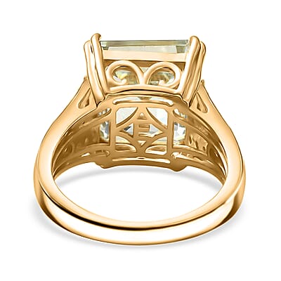 EverTrue Montezuma Prasiolite and Multi Gemstone 9.00 ctw Regal Majesty Ring in 18K Yellow Gold Plated (Size 10.0)