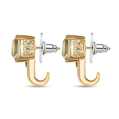 EverTrue Montezuma Prasiolite and Multi Gemstone 10.50 ctw Regal Majesty Earrings in 18K YG Plated